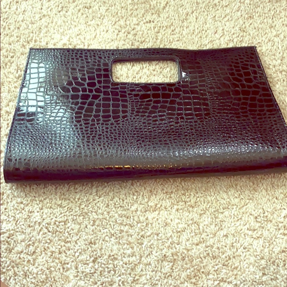Black crocodile clutch!